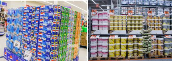 Piles de producte integrades a la secció